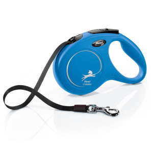 FLEXI NEW CLASSIC M LENTE BLUE 5M 25KG izvelkama inercijas pavada suņiem
